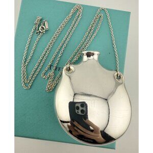 Tiffany & Co. Large Open Bottle Necklace by Elsa Peretti 32" Sterling Silver
